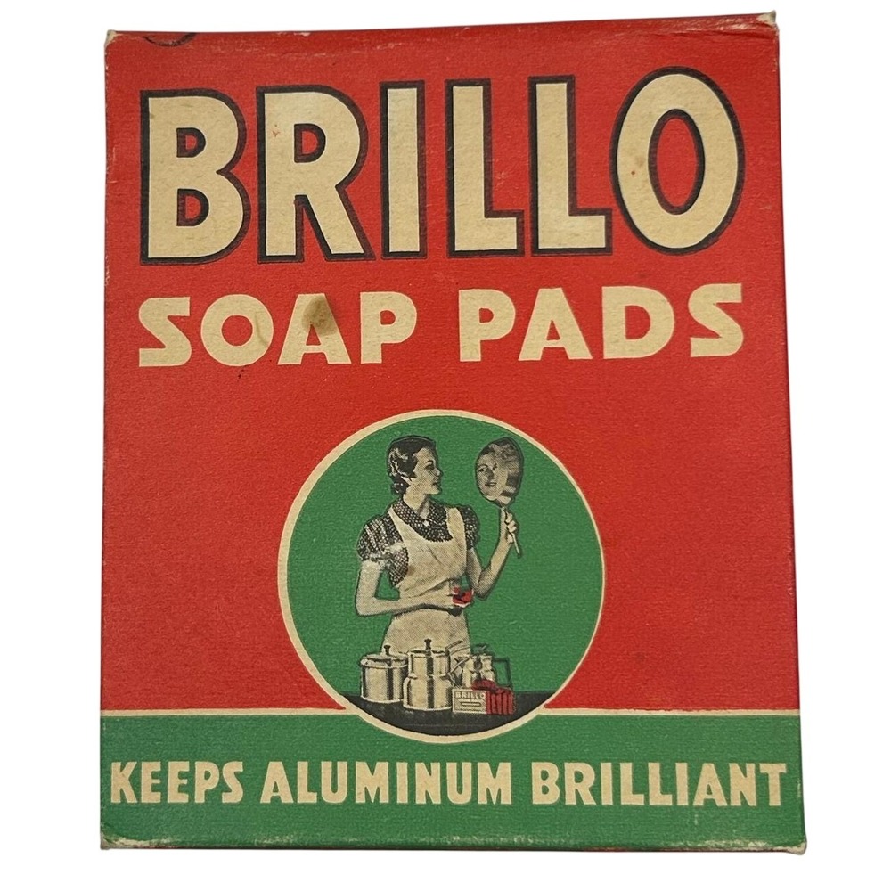 Vintage Brillo Soap Pads Box Large Size Brooklyn NY Retro Advertising Pop Art